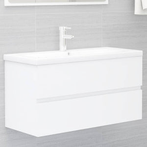 Sink Cabinet White Engineered Wood 35.4 x 15.2 x 17.7 in