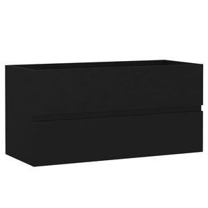 Sink Cabinet Black Engineered Wood 35.4 x 15.2 x 17.7 in