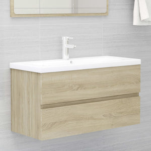Sink Cabinet Sonoma Oak Engineered Wood Sink Cabinet Rectangular