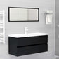 Sink Cabinet Black Engineered Wood Medium Rectangular