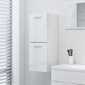 Bathroom Cabinet High gloss white Engineered wood Medium
