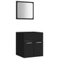 Bathroom Furniture Set Black Engineered wood, Acrylic Medium