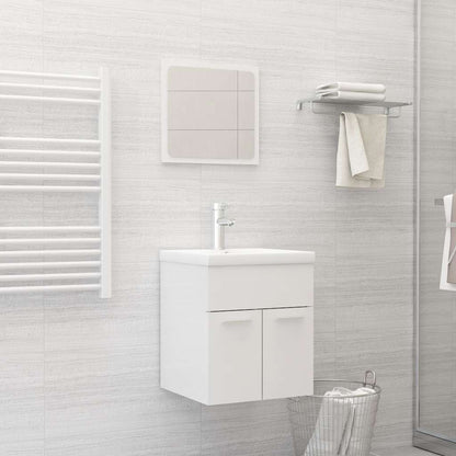 Bathroom Furniture Set High gloss white Engineered wood, Acrylic