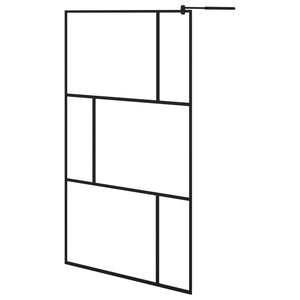 Walk-in Shower Wall with Tempered Glass Black 45.3"x76.8"