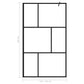 Walk-in Shower Wall with Tempered Glass Black 45.3"x76.8"