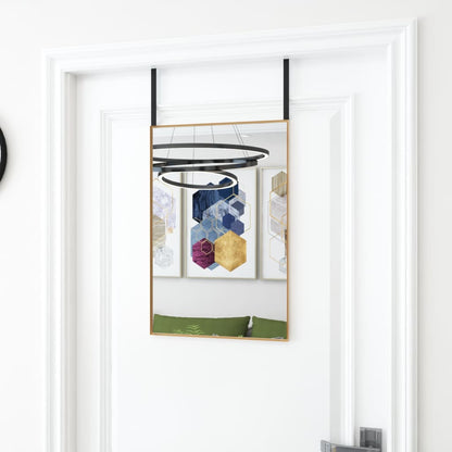 Door Mirror Gold Aluminum, glass Regular Adjustable Door Mirror