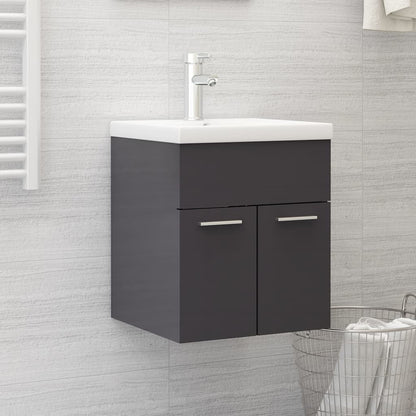 Sink Cabinet With Basin High gloss gray and white