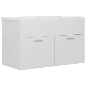 Sink Cabinet With Basin High gloss white Engineered wood, Ceramic