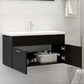 Sink Cabinet With Basin Black Engineered wood, Ceramic Medium