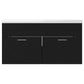 Sink Cabinet With Basin Black Engineered wood, Ceramic Medium
