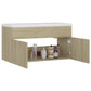 Sink Cabinet With Basin Sonoma oak, White Engineered wood, Ceramic