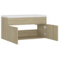 Sink Cabinet With Basin Sonoma oak, White Engineered wood, Ceramic