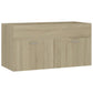 Sink Cabinet With Basin Sonoma oak, White Engineered wood, Ceramic