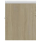 Sink Cabinet With Basin Sonoma oak, White Engineered wood, Ceramic