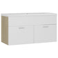Sink Cabinet With Basin White and sonoma oak