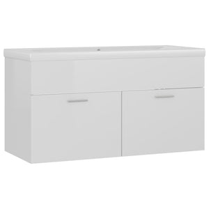 Sink Cabinet With Basin High gloss white Engineered Wood