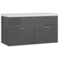 Sink Cabinet With Basin High Gloss Grey, White