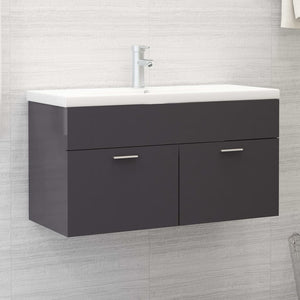 Sink Cabinet With Basin High Gloss Grey, White