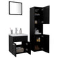 Bathroom Furniture Set Black Engineered wood, acrylic