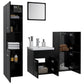 Bathroom Furniture Set Black, White Engineered wood, Acrylic, Ceramic