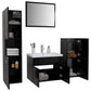 Bathroom Furniture Set Black, White Engineered wood, acrylic, ceramic