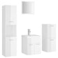 Bathroom Furniture Set High Gloss White Engineered Wood, Ceramic