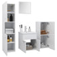Bathroom Furniture Set High Gloss White Engineered Wood, Ceramic