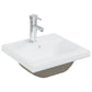 Bathroom Furniture Set High Gloss White Engineered Wood, Ceramic