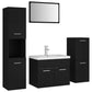 Bathroom Furniture Set Black, White Engineered wood, ceramic, acrylic