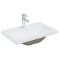 Bathroom Furniture Set Black, White Engineered wood, ceramic, acrylic