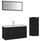 Bathroom Furniture Set Black Engineered wood, ceramic Large
