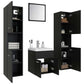 Bathroom Furniture Set Black, White Engineered wood, Ceramic Medium