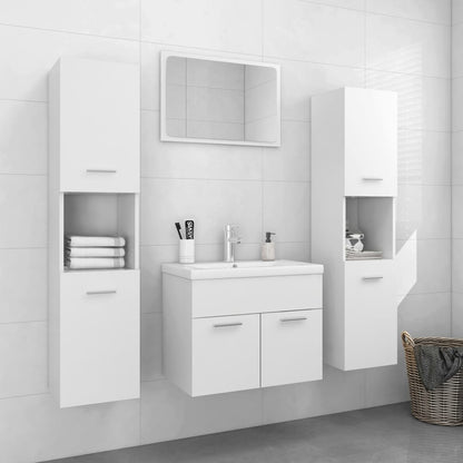 Bathroom Furniture Set White Engineered wood, ceramic Medium