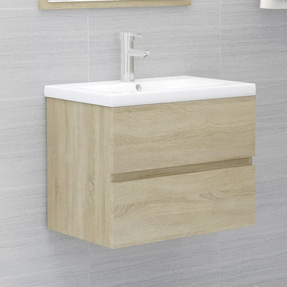 Sink Cabinet With Basin Sonoma Oak Engineered wood, Ceramic