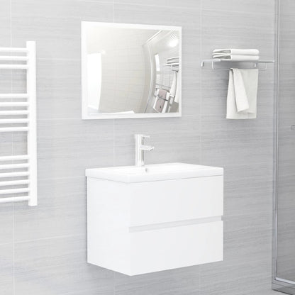 Bathroom Furniture Set High gloss white Engineered wood, Ceramic
