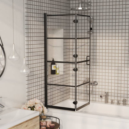 Folding Shower Enclosure ESG 39.4"x55.1" Black