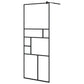 Walk-in Shower Wall with Clear ESG Glass 31.5"x76.8" Black
