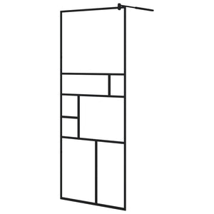 Walk-in Shower Wall with Clear ESG Glass 31.5"x76.8" Black