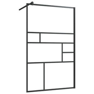 Walk-in Shower Wall with Clear ESG Glass 39.4"x76.8" Black