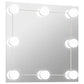 Wall Mirror With Led Light Silver Glass, Plastic