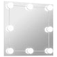 Wall Mirror With LED Light Silver Glass 19.7 x 19.7 in