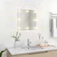 Wall Mirror With LED Light Silver Glass 19.7 x 19.7 in