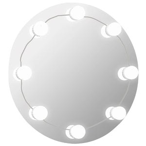 Wall Mirror With Led Light Silver Glass, plastic Medium