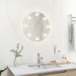 Wall Mirror With Led Light Silver Glass, plastic Medium