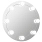 Wall Mirror With LED Light Silver Glass, Plastic 19.7 in Diameter