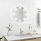 Wall Mirror With LED Light Silver Glass, Plastic 19.7 in Diameter