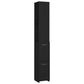 Bathroom Cabinet Black Engineered wood Slim and tall