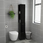 Bathroom Cabinet Black Engineered wood Slim and tall