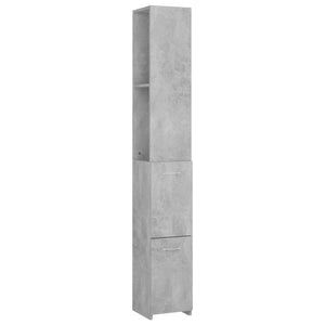 Bathroom Cabinet Concrete Grey Engineered Wood Tall and Slim Design
