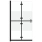 Foldable Walk-in Shower Wall Half Frosted ESG Glass 43.3"x74.8"
